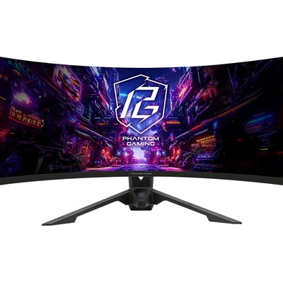 ASRock Phantom Gaming PG34QRT3A 34 Inch, WQHD 3440x1440, Curved Gaming Monitor, 180Hz 1ms (MPRT) Response Time, 2 x HDMI 2.0, 2 x DisplayPort 1.4, 1 x USB3.2 Gen1x1 Type-B, 4 x USB3.2 Gen1x1 Type-A, 1 x Headphone Out, Integrated Wi-Fi Antenna