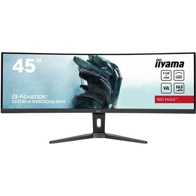 iiyama G-Master Red Eagle 44.5 Inch DQHD UltraWide Curved Gaming Monitor, VA, 165Hz, 0.8ms, Freesync, HDMI, Displayport, USB-C Hub, KVM Switch, Dock, Speakers, Height Adjust, VESA