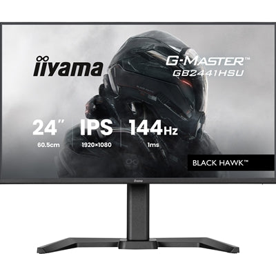iiyama G-Master Black Hawk gaming monitor GB2441HSU-B1 24-Inch Black, IPS, Height Adjustable, Ultra Slim Bezel, Full HD, 144Hz, 1ms, FreeSync, HDMI, Display Port, USB Hub