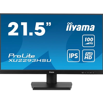 iiyama Prolite XU2293HSU-B6 22 inch IPS Monitor, Full HD, 1ms, HDMI, Display Port, USB Hub, 100Hz, Speakers, Black, Internal PSU, VESA