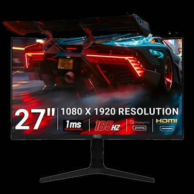 piXL CM27C7 27 Inch 165Hz Full HD Curved HDR Widescreen Gaming Monitor with AMD Freesync & NVidia G-Sync, 1ms Response Time, 165Hz Refresh Rate, DisplayPort, HDMI, USB-A, VESA Mount & Height Adjust