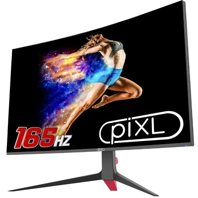 piXL CM32GF5 32 Inch Curved Gaming Monitor, 144Hz/ 165Hz, 1ms Response Time, Frameless, Freesync, G-Sync, 1920 x 1080 Full HD, DisplayPort, HDMI, VESA Mount, Internal PSU, Black Finish