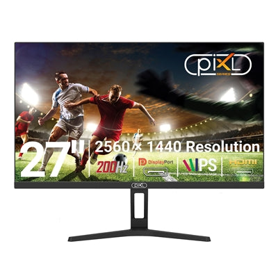 piXL X-Series GS27QIDPHA 27 Inch QHD IPS Gaming Monitor with 200Hz Refresh Rate, 2560 x 1440 Resolution, 1ms Response Time, 2x HDMI 2.0 & 2x DisplayPort 1.4
