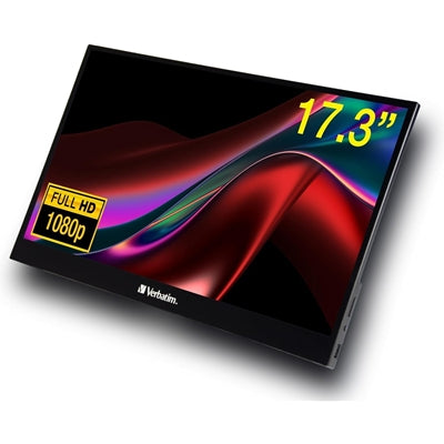 Verbatim PMT-17 Portable 17.3" FHD Touchscreen Monitor ALU, 1920 x 1080 Resolution, 60Hz, Built-in Kickstand, Tilt: From 0 Up To 85