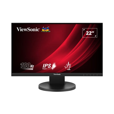 Viewsonic VG Series VG2208A LED Monitor 22 Inch With USB Hub, 1920 x 1080, Full HD Black, 100Hz, 5ms, HDMI, DisplayPort, Height-Adjustable