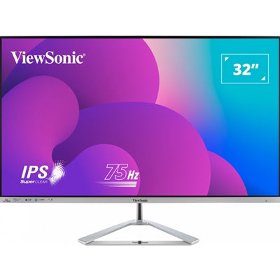 Viewsonic VX3276-MHD-3 32-Inch Full HD, Frameless IPS Monitor, 1080p, 1920 x 1080 Resolution, 75Hz, HDMI, VGA, DisplayPort, Speakers