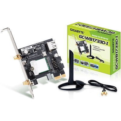 Gigabyte GC-WB1733D-I Intel Wireless AC1750 Dual Band PCI-Express WiFi Card with Bluetooth 5.0 c/w Antenna