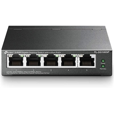 TP-Link TL-SG1005P 5-Port Metal Gigabit Desktop PoE Switch with 4-Port PoE+ (65W)