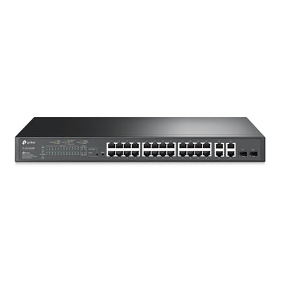 TP-Link TL-SL2428P 24-Port Metal 10/100Mbps + 4-Port Gigabit Smart Switch with 24-Port PoE+ (250W)