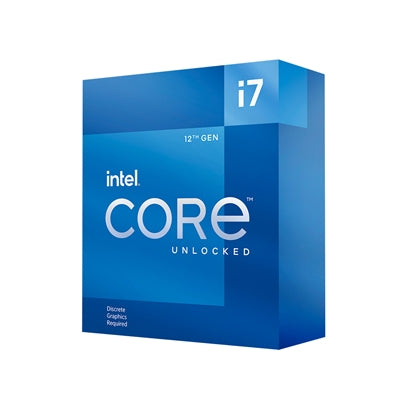 Intel 12th Gen Core i7-12700KF 12 Core Desktop Processor 20 Threads, 3.6GHz up to 5.0GHz Turbo, Alder Lake Socket LGA1700, 25MB Cache, 125W, Maximum Turbo Power 190W Overclockable CPU, No Cooler, No Graphics