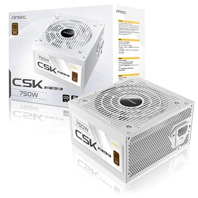 Antec CSK DC 750W White PSU, 80+ Bronze, Fully Wired, Antec's 5-year warranty
