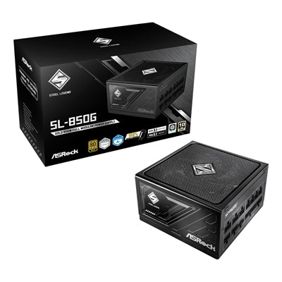 ASRock Steel Legend SL-850G 850W ATX Power Supply Unit, 80 Plus Gold Certified, 120mm Silent Cooling Fan, High Efficiency PSU