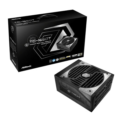ASRock TC-1650T, 1600W ATX Power Supply Unit, 80 PLUS TITANIUM Certified. 135mm Striped Axial FDB Fan, High Efficiency PSU
