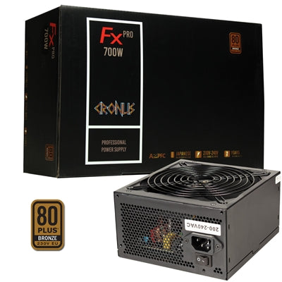 CRONUS 700ATV FX PRO 700W PSU, 140mm Silent Cooling Fan, 80 PLUS Bronze, Non Modular, Flat Black Cables, Supreme Performance