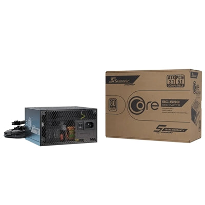 Seasonic CORE BC ATX 3.1  (SRP-CBC651-A5A51JF) 650W PSU, 120mm Fan, 80 PLUS Bronce, Fully Modular, Individual Black Cables with Braided Pattern, 5 Years Warranty