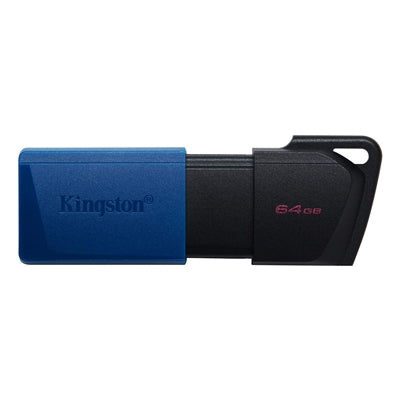 Kingston DataTraveler ExodiaM DTXM/64GB USB Flash Drive, 64GB, USB 3.2, Blue / Black, Moving Cap Design