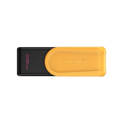 Kingston DataTraveler Exodia S DTXS/512GB USB Flash Drive, 512GB, USB 3.2, Black/Yellow, Swivel Cap Design