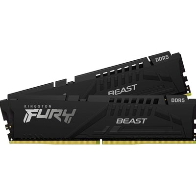 Kingston FURY Beast KF560C36BBEK2-64 64GB (2x 32GB) U-DIMM System Memory, 6000MHz, DDR5, CL36, Black, Intel XMP, AMD EXPO