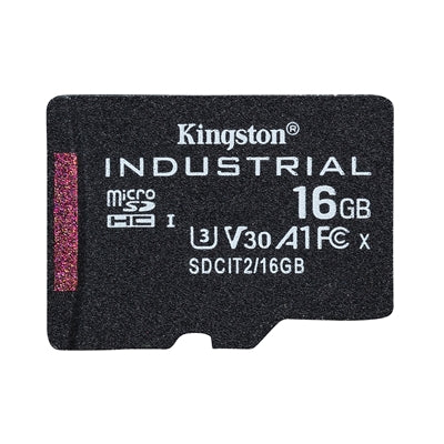 Kingston SDCIT2/32GB Industrial Micro SD Flash Memory Card, 16GB, Class U3 V30 A1, UHS-I U1, Retail Packed