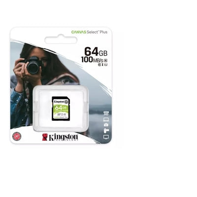 Kingston Canvas Select Plus V10 64GB SD Class 10 UHS-I U3 Flash Card