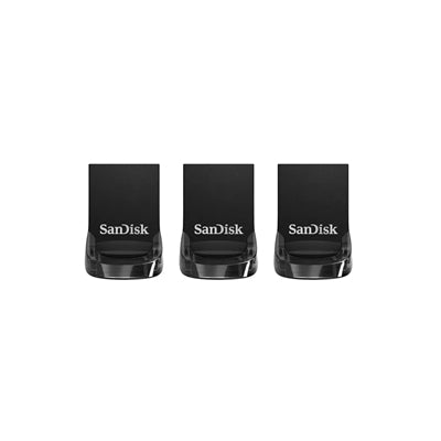SanDisk Ultra Fit - USB flash drive - 32 GB - USB 3.1 - black (pack of 3)