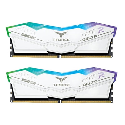 Team T-Force Delta RGB FF3D532G6400HC40BDC01 32GB 6400MHz DDR5 System Memory, 2 x 16GB, White, CL40-40-40-84 1.35V