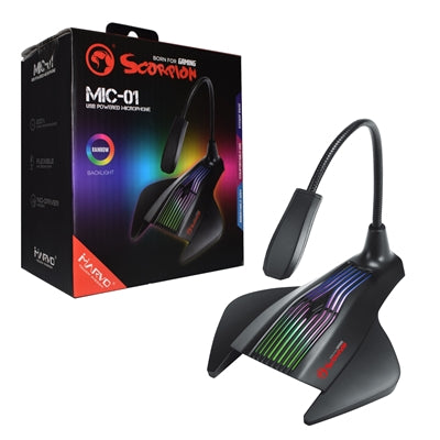 Marvo Scorpion MIC-01 RGB USB Powered Flexible Gaming and Streaming Microphone