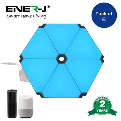 ENER-J Smart WiFi Triangle Lights, Pack of 6